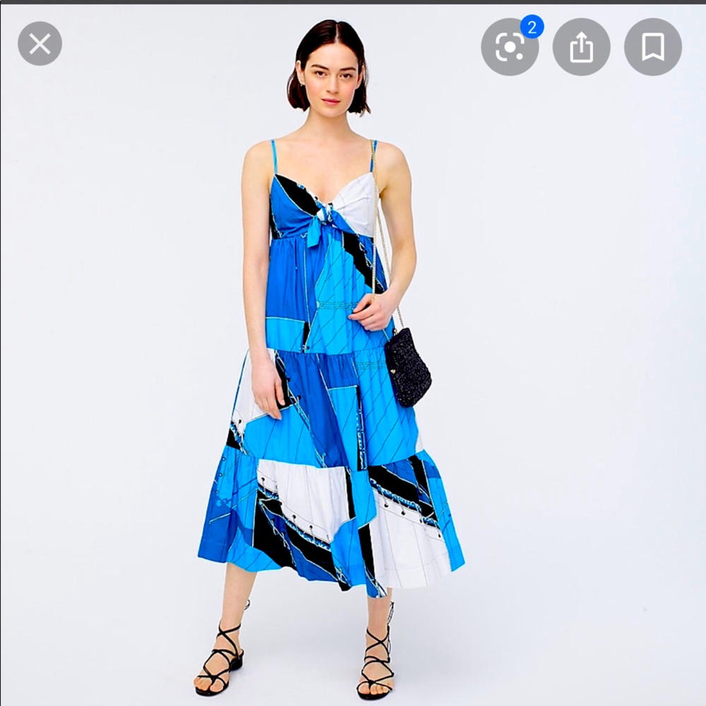 NWT JCREW Cotton Poplin Max in Ratti Regatta print